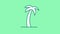 Palm Tree line icon on the Alpha Channel