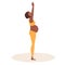 Palm Tree Pose. Pregnant African American woman doing yoga. Woman in sportswear doing exercises on mat. Women healthy