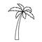 Palm tree simple icon pictogram outline