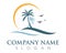 Palm tree summer logo template