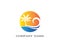 Palm tree summer vector icon illustration