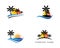 Palm tree summer vector icon illustration