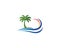 Palm tree summer vector icon illustration