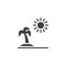 Palm tree and sun vector icon
