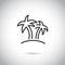 Palm tree thin line icon, travel and tourism, island sign vector graphics.