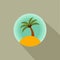 Palm trees Color vector icon of a palm tree on the island.