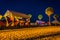 Palm trees and colorful beach umbrellas at night in Clearwater B