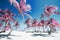 Palm trees on idyllic paradise beach