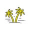 Palm trees line icon