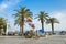 Palm trees at riviera and blue sky in Split Croatia Europe