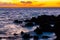 Palm Trees and The Rugged Lava Shoreline of Waiulua Bay