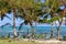 Palm trees and sea in Nacula Island in Fiji