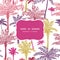 Palm trees seamless frame pattern background