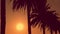 Palm trees silhouettes during sunset. Summer concept.