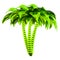 Palm trees stylized green 3 three tropical plant nature metallic polished