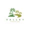 Palm valley logo design vector template