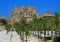 Palma Cathedral with palms, Majorca