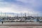 Palma de Mallorca, marina skyline with yachts. Spain
