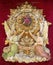 PALMA DE MALLORCA, SPAIN, 2019: The carved polychrome symbolic relief of Heart of Jesus in church Iglesia Nuestra del Socorro