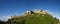 Palmela castle seen from below, under blue sky. Portugal