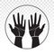 Palmist / palmistry with two human hands flat icon fo apps or websites