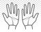 Palmist / palmistry with two human hands line art icon fo apps or websites