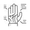 palmistry astrological line icon vector illustration
