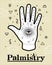 Palmistry Life Lines Vector vintage illustration