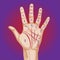 Palmistry map on open palm