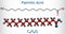 Palmitic acid or hexadecanoic, C16H32O2 molecule. It is saturated fatty acid. Structural chemical formula and molecule model