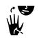 palmomental reflex glyph icon vector illustration