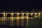 Palms bridge at night (Puente de Palmas, Badajoz), Spain