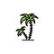 Palms tree color icon thin line, linear, outline. palm coconut tree Simple sign