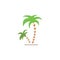 Palms tree color icon vector. palm coconut tree Simple sign