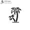 Palms tree icon thin line, linear, outline. palm coconut tree Simple sign