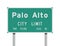 Palo Alto City Limit road sign