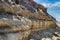 Palouse eastern Washington State rocky cliff with blue sky and clouds