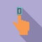 Palpitating finger measurement icon flat vector. Cardiac health