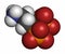 Pamidronic acid (pamidronate) osteoporosis drug molecule (bisphosphonate class). Atoms are represented as spheres with