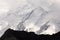 Pamir mountains with peak Lenin, which is shrouded by clouds, Kyrgyzstan