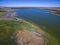 Pampas lagoon, aerial view