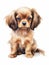 Pampered English Toy Spaniel Sitting in Watercolor AI Generated