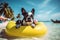 Pampered Pooch: A Charming Boston Terrier Wearing Sunglasses and Lounging in Paradise - Generative AI