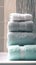 Pampering perfection Luxurious stack of fresh towels for ultimate comfort