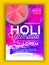 Pamphlet, Banner or Flyer for Holi celebration.