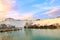 Pamukkale from park during sunset