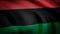 Pan-African flag. Consisting of three equal horizontal stripes red black green flag. Animation of satin detailed