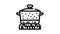 pan for cooking line icon animation