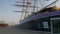 Pan from Cutty Sark to Canary Wharf