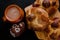 Pan de Muerto, mexican Sweet bread in Day of the Dead celebration in Mexico